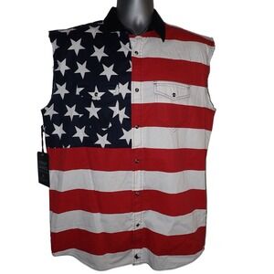 Cody James Sleeveless Western Shirt Mens M NEW 2nd Amendment bubba Rodeo Cowboy